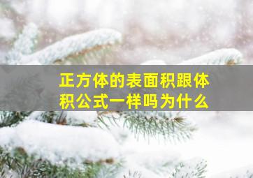 正方体的表面积跟体积公式一样吗为什么