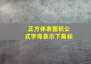 正方体表面积公式字母表示下角标