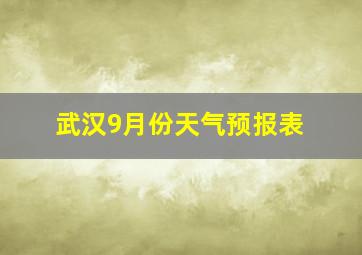 武汉9月份天气预报表