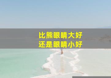 比熊眼睛大好还是眼睛小好