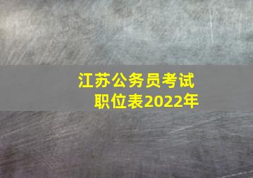 江苏公务员考试职位表2022年