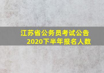 江苏省公务员考试公告2020下半年报名人数