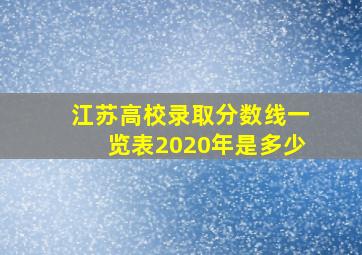 江苏高校录取分数线一览表2020年是多少