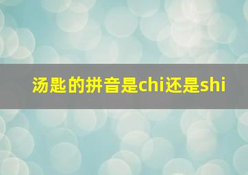 汤匙的拼音是chi还是shi