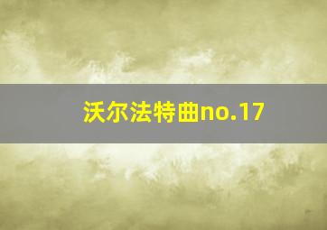 沃尔法特曲no.17