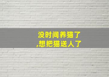 没时间养猫了,想把猫送人了