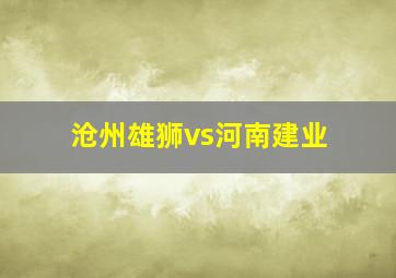 沧州雄狮vs河南建业