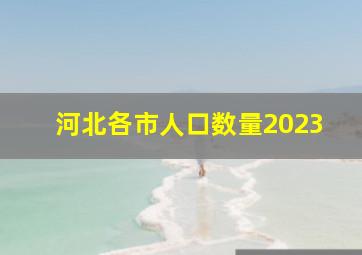 河北各市人口数量2023