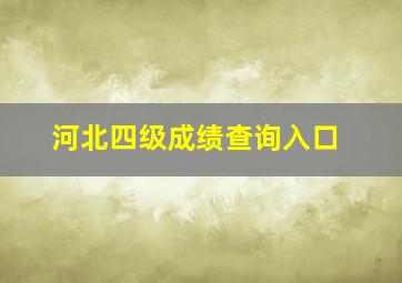 河北四级成绩查询入口