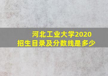 河北工业大学2020招生目录及分数线是多少