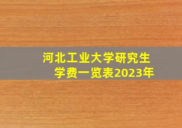 河北工业大学研究生学费一览表2023年