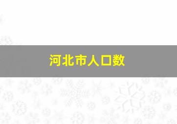 河北市人口数