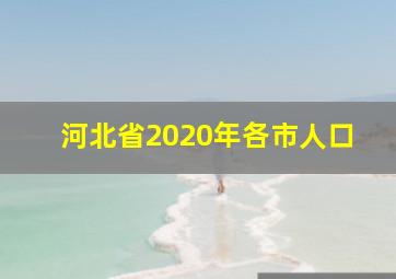 河北省2020年各市人口