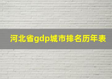 河北省gdp城市排名历年表