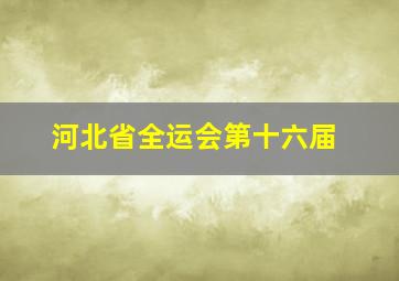 河北省全运会第十六届