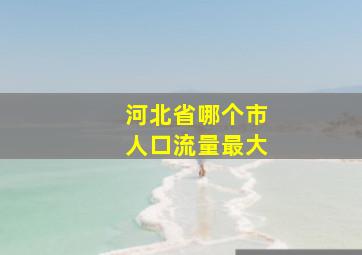 河北省哪个市人口流量最大