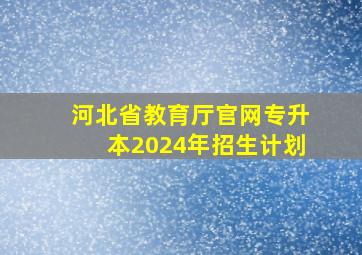 河北省教育厅官网专升本2024年招生计划