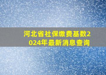 河北省社保缴费基数2024年最新消息查询