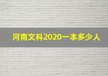 河南文科2020一本多少人