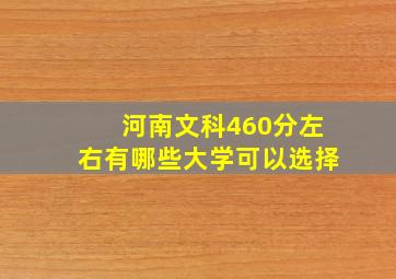 河南文科460分左右有哪些大学可以选择