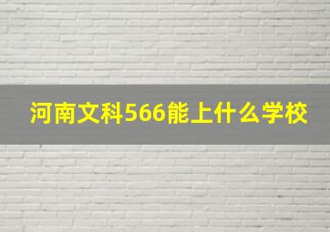 河南文科566能上什么学校