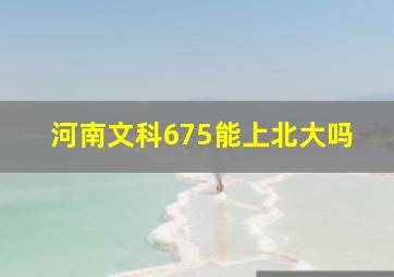 河南文科675能上北大吗