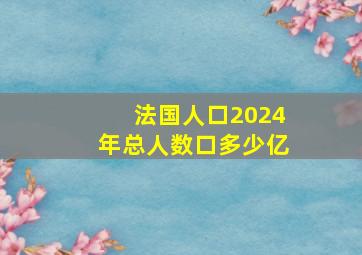 法国人口2024年总人数口多少亿