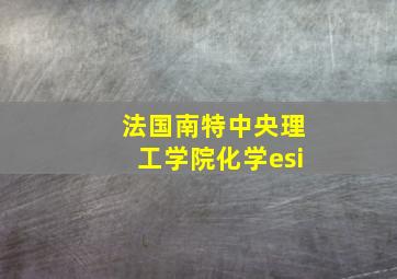 法国南特中央理工学院化学esi