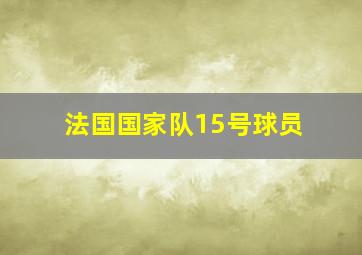 法国国家队15号球员