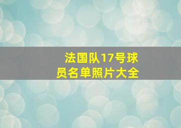 法国队17号球员名单照片大全