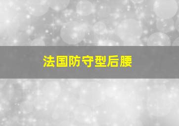 法国防守型后腰