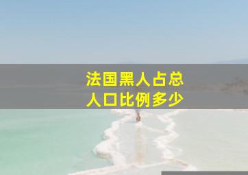 法国黑人占总人口比例多少