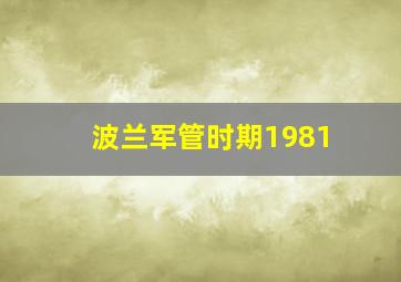 波兰军管时期1981