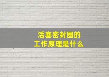 活塞密封圈的工作原理是什么