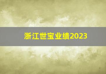 浙江世宝业绩2023