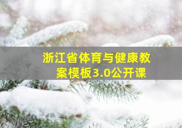 浙江省体育与健康教案模板3.0公开课