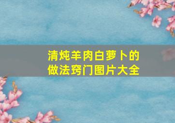 清炖羊肉白萝卜的做法窍门图片大全