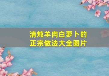 清炖羊肉白萝卜的正宗做法大全图片