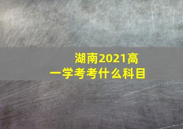 湖南2021高一学考考什么科目