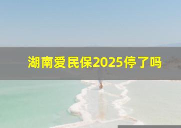 湖南爱民保2025停了吗