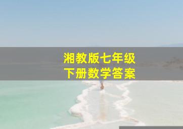 湘教版七年级下册数学答案