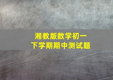 湘教版数学初一下学期期中测试题