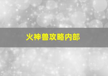 火神兽攻略内部