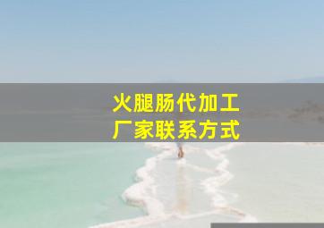 火腿肠代加工厂家联系方式