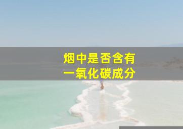 烟中是否含有一氧化碳成分