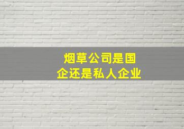 烟草公司是国企还是私人企业