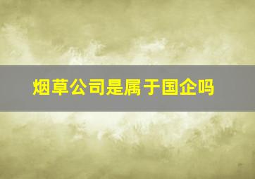 烟草公司是属于国企吗