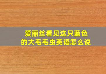 爱丽丝看见这只蓝色的大毛毛虫英语怎么说