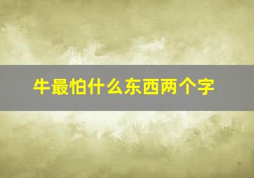 牛最怕什么东西两个字