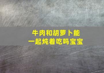 牛肉和胡萝卜能一起炖着吃吗宝宝